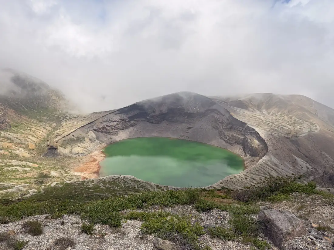 Okama, the emerald crater lake of Mount Zao